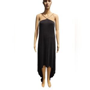 *NWT Bailey 44 Hughenden women's black high low halter jersey dress Size Small